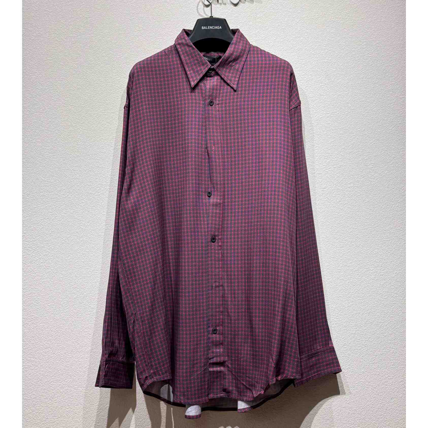 Balenciaga Fluid Shirt In Red And Grey  - EUR FASHION