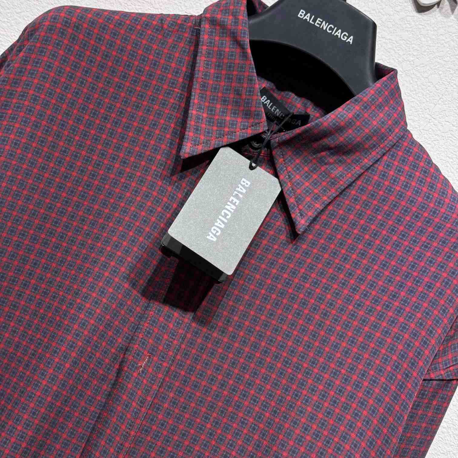 Balenciaga Fluid Shirt In Red And Grey  - EUR FASHION