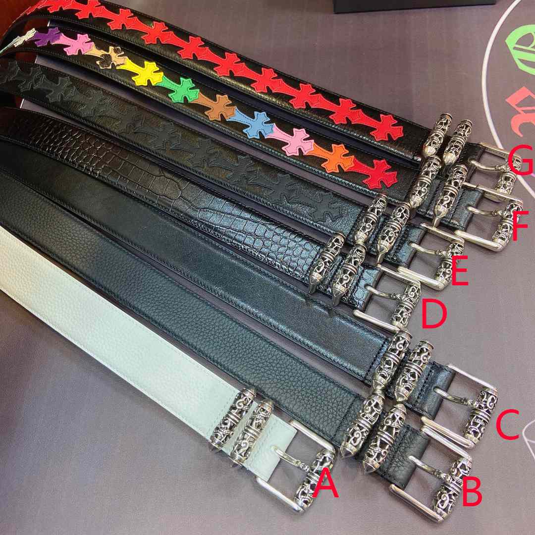 Chrome Hearts Leather Belt   38MM - EUR FASHION