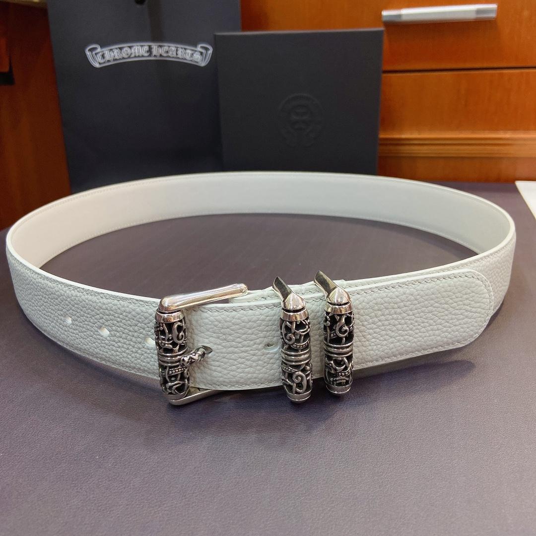Chrome Hearts Leather Belt   38MM - EUR FASHION