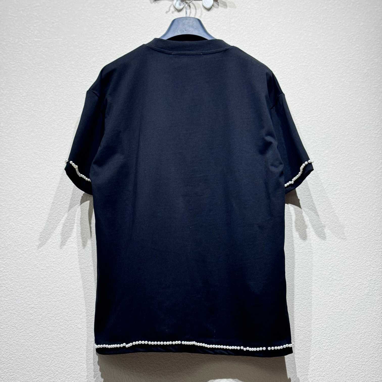 Louis Vuitton Pearl-Embellished Cotton T-Shirt   1AFXOY - EUR FASHION
