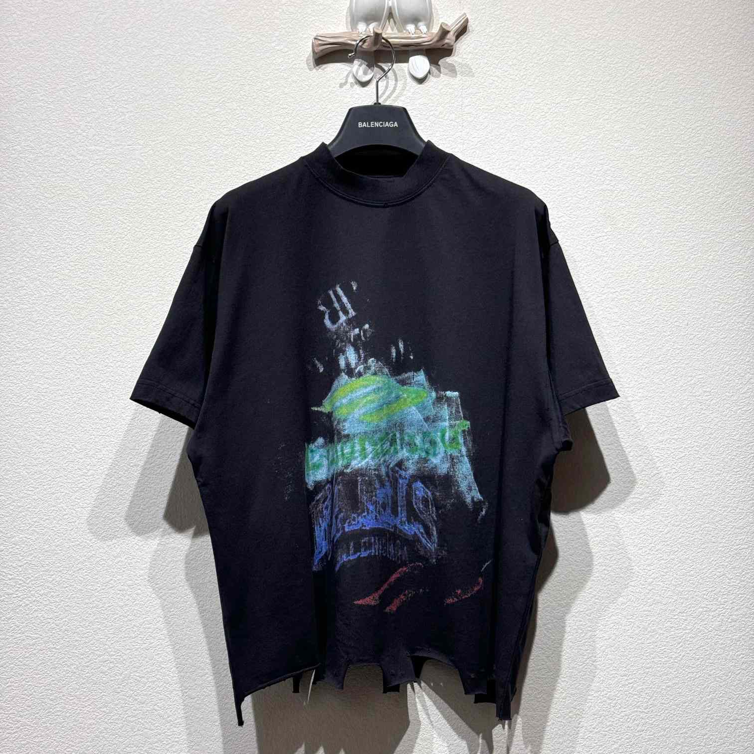 Balenciaga DIY Imprint T-Shirt In Washed Black Vintage Jersey - EUR FASHION