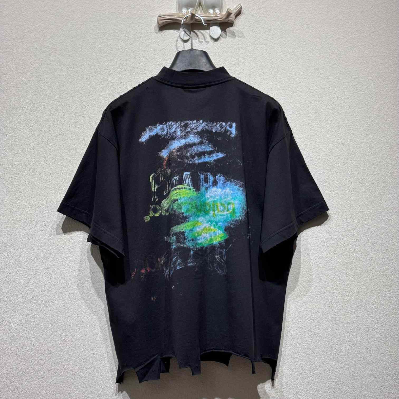 Balenciaga DIY Imprint T-Shirt In Washed Black Vintage Jersey - EUR FASHION