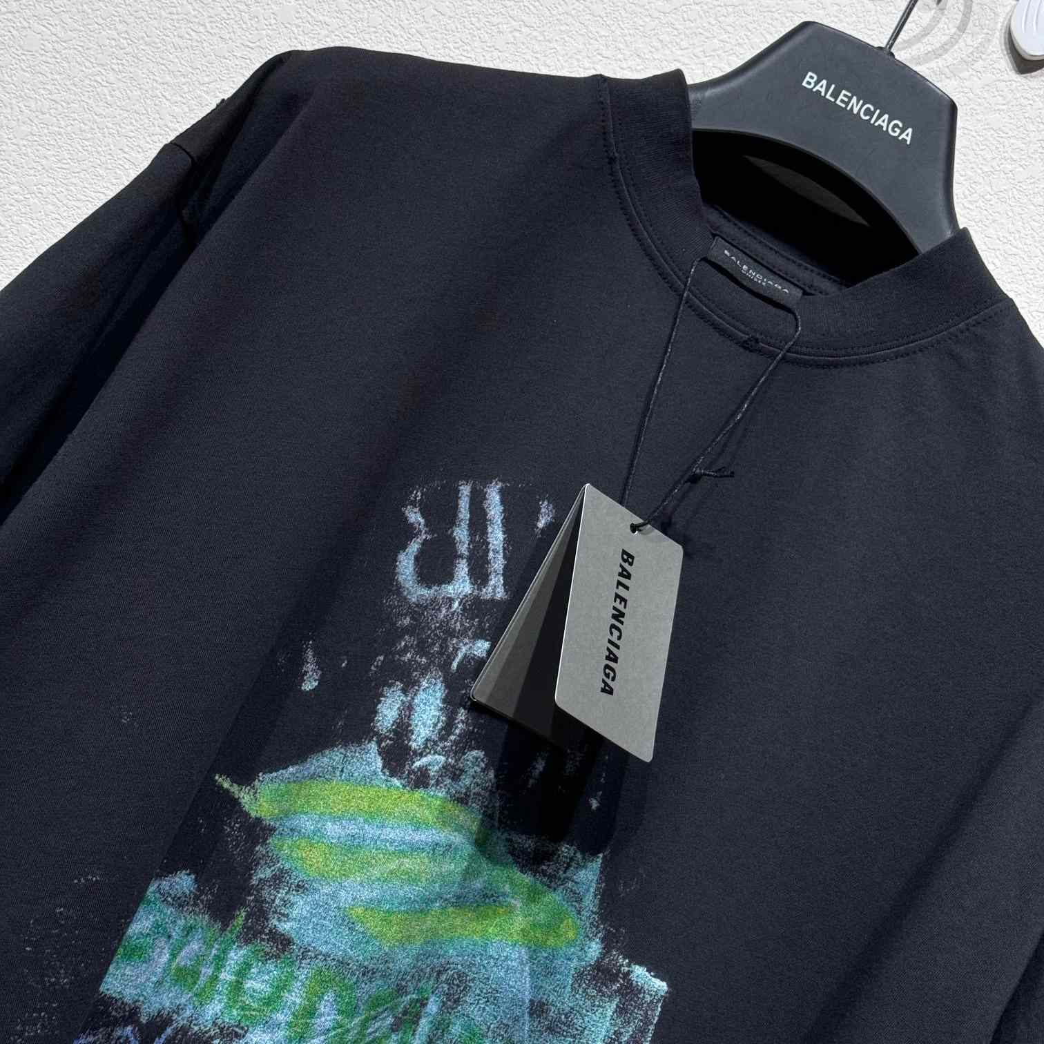 Balenciaga DIY Imprint T-Shirt In Washed Black Vintage Jersey - EUR FASHION