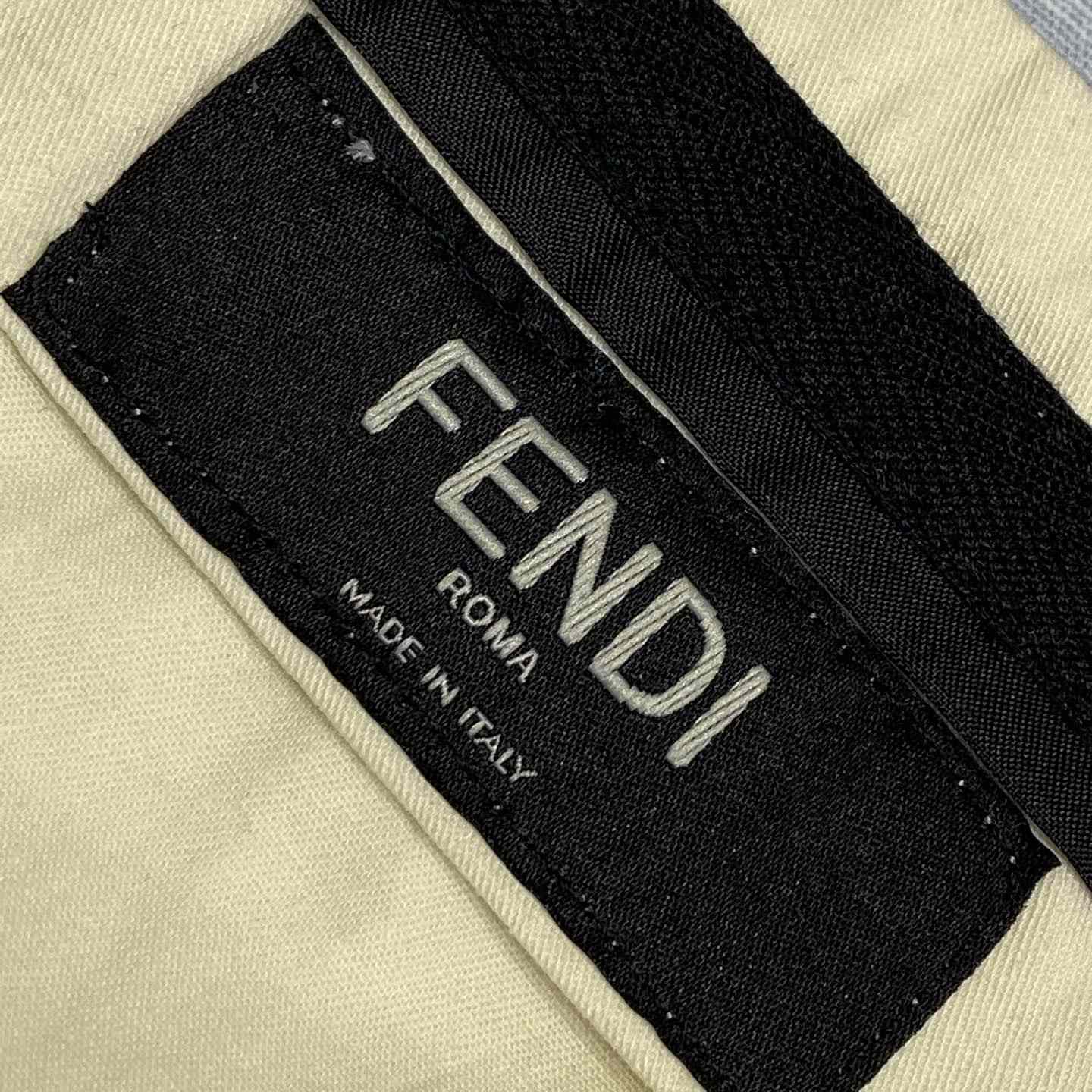 Fendi Blue FF Linen Shorts - EUR FASHION