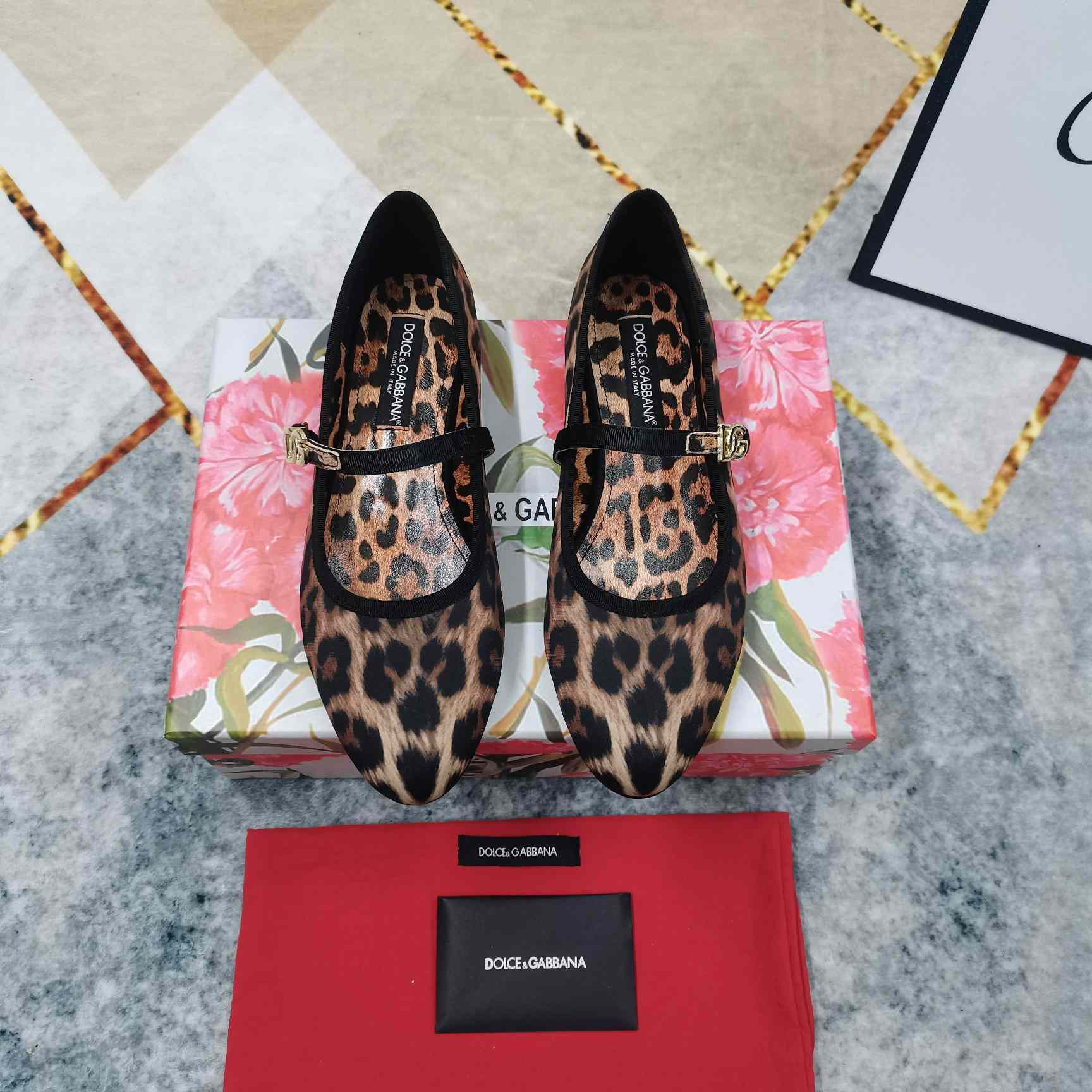 Dolce & Gabbana Printed Velvet Ballet Flats - EUR FASHION
