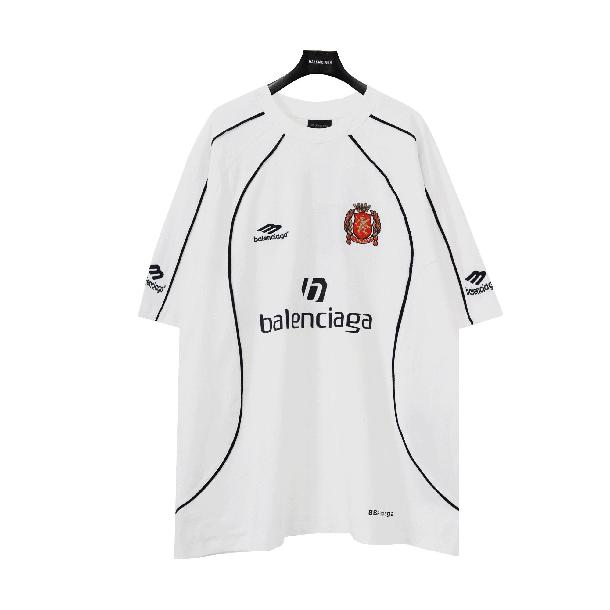 Balenciaga Paris Soccer T-Shirt Oversized In White - EUR FASHION