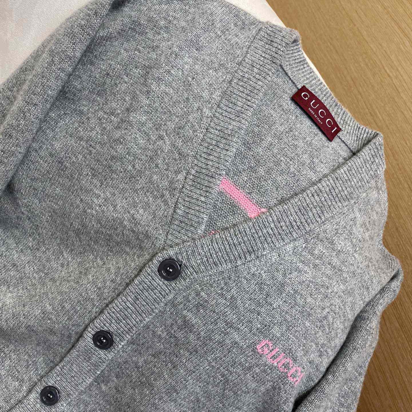 Gucci Wool Cashmere Cardigan With Intarsia  - EUR FASHION