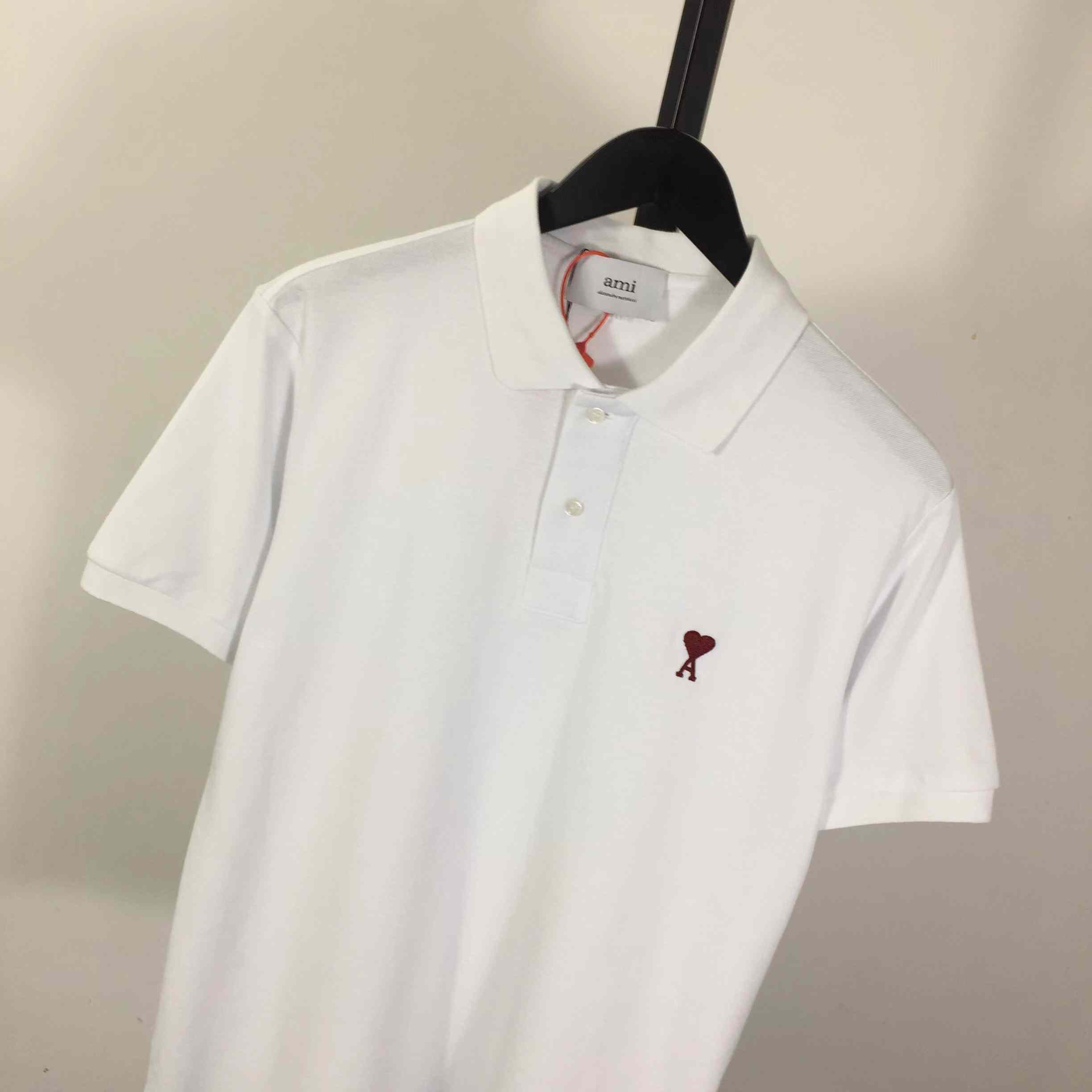Ami Paris Ami De Coeur Embroidered Polo Shirt - EUR FASHION
