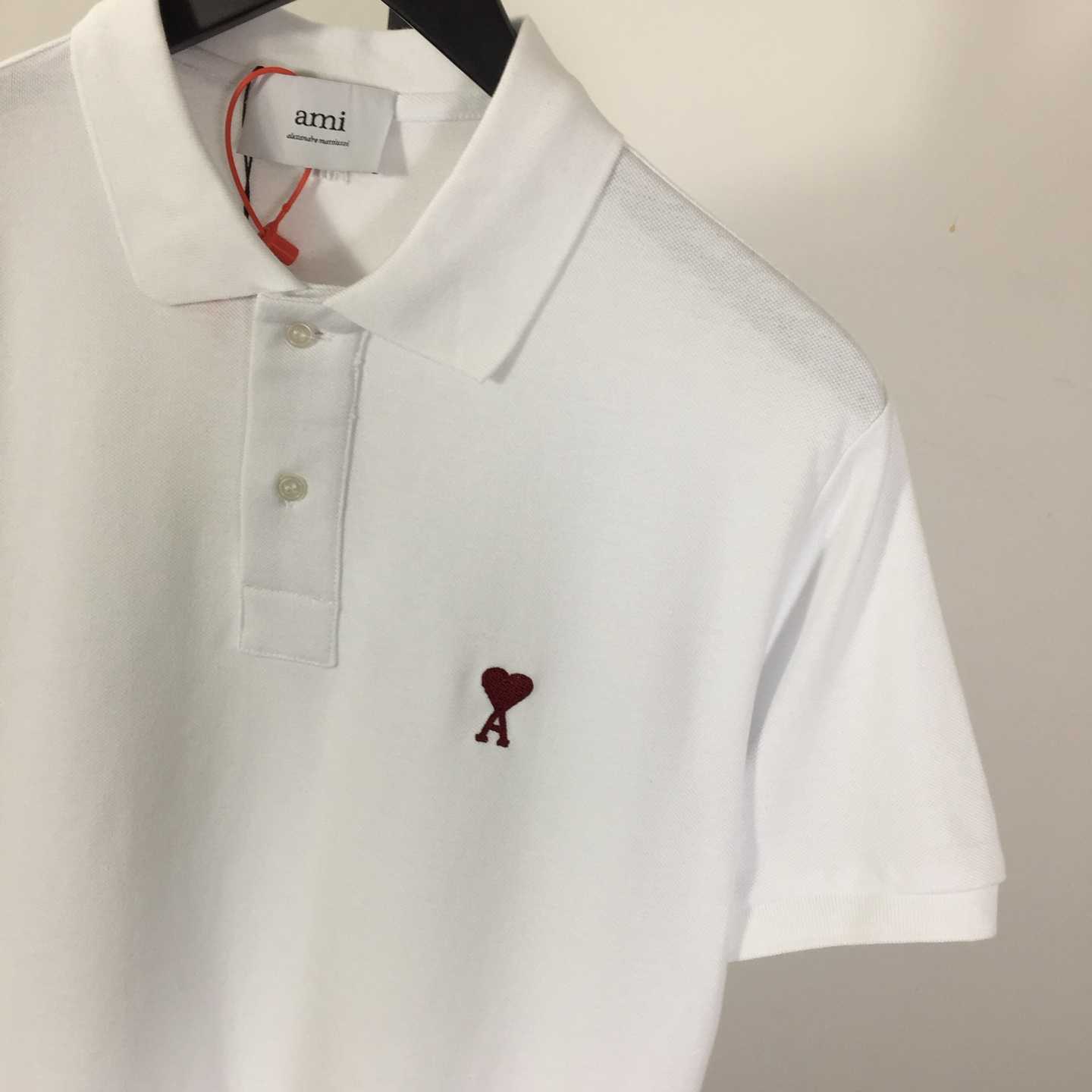 Ami Paris Ami De Coeur Embroidered Polo Shirt - EUR FASHION