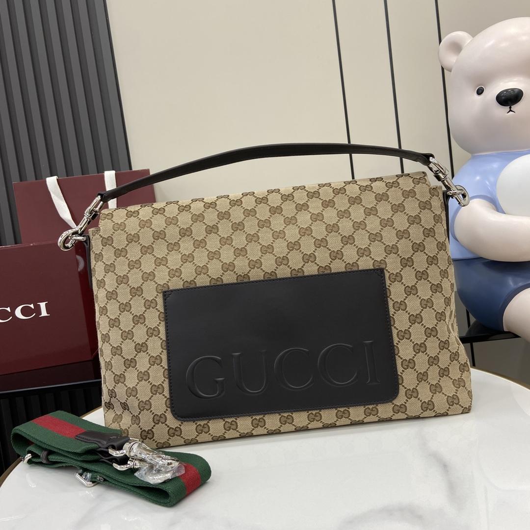 Gucci Medium GG Crossbody Bag With Web - EUR FASHION