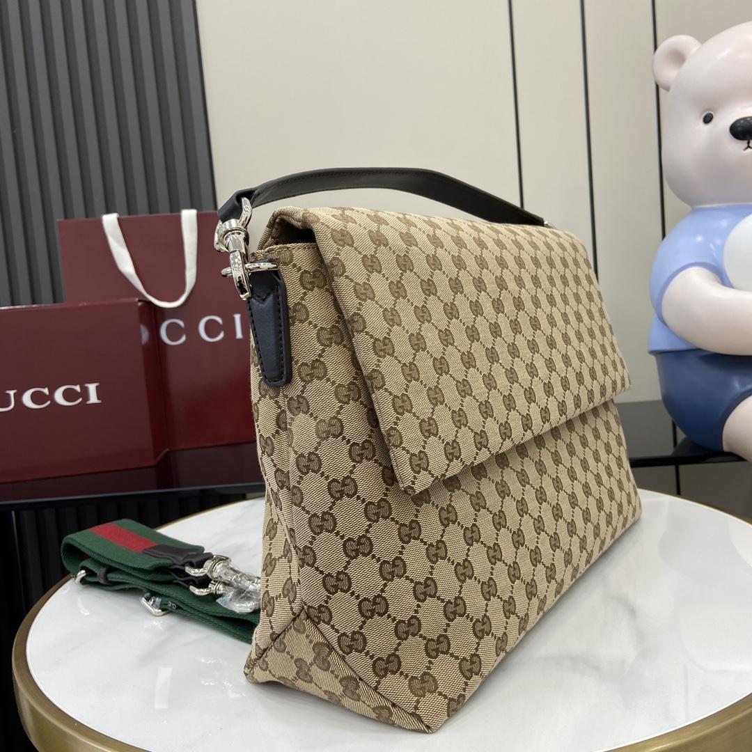 Gucci Medium GG Crossbody Bag With Web - EUR FASHION