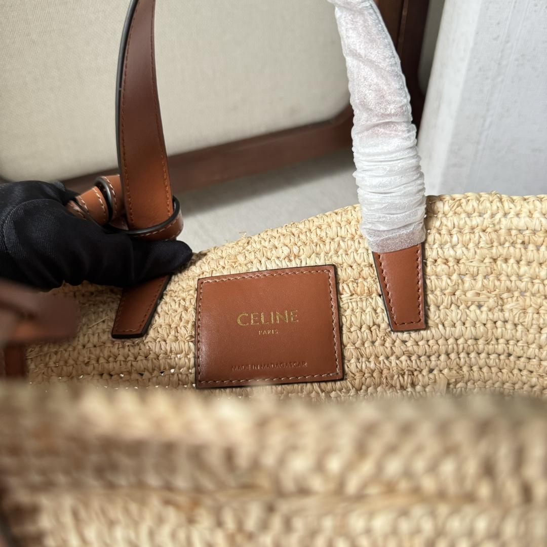 Celine Teen Supple Celine Classic Panier In Raffia And Calfskin - EUR FASHION