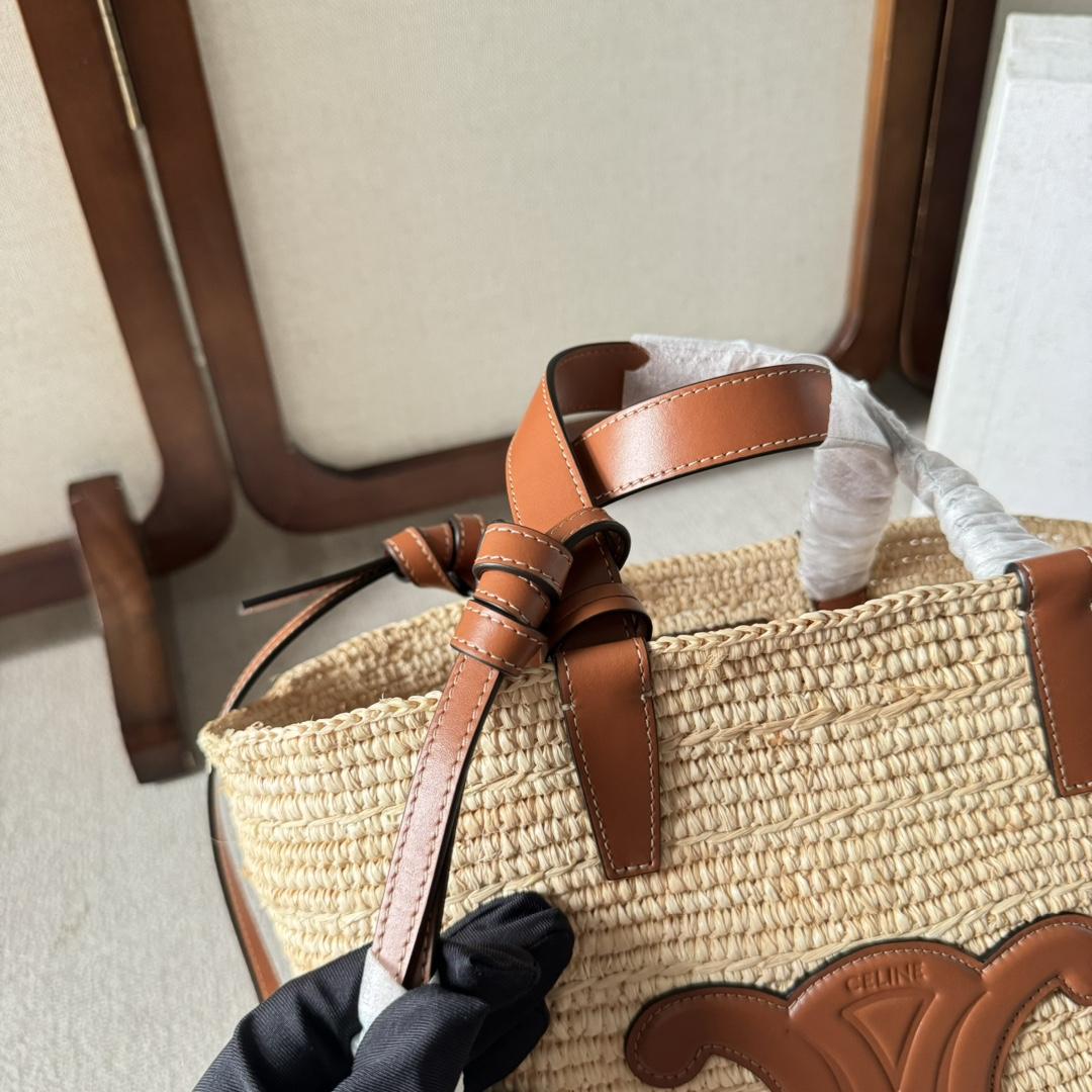 Celine Teen Supple Celine Classic Panier In Raffia And Calfskin - EUR FASHION