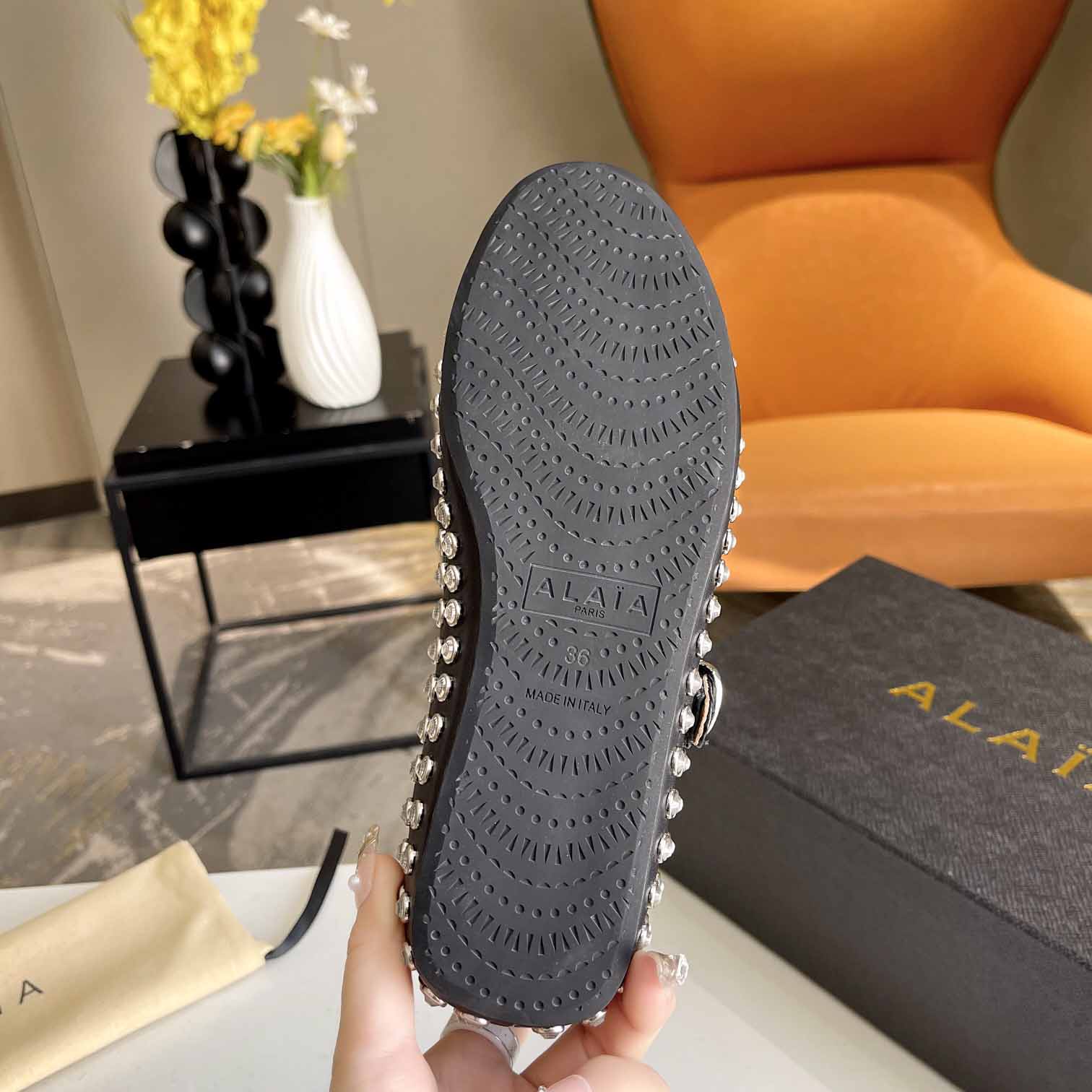 Alaïa Strass Lambskin Ballet Flats - EUR FASHION
