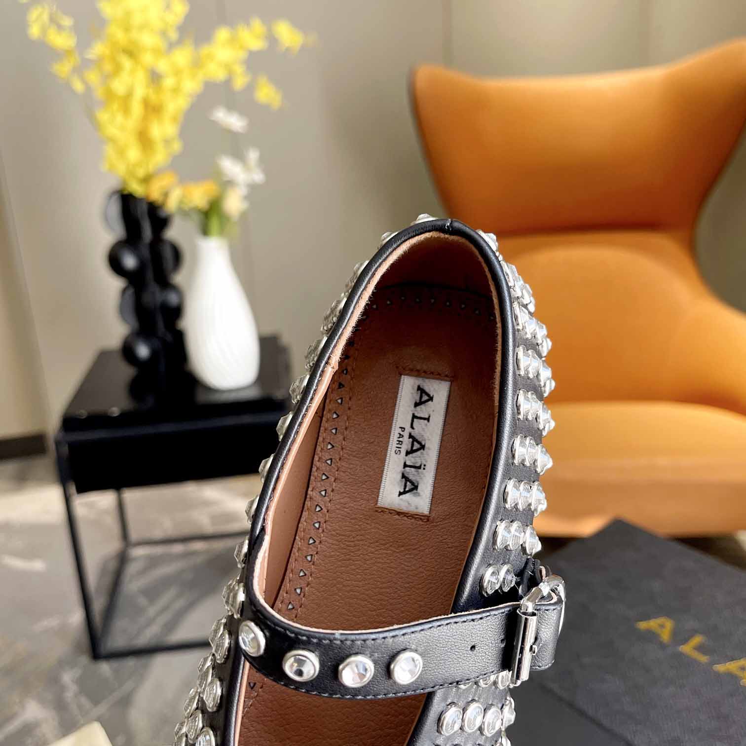 Alaïa Strass Lambskin Ballet Flats - EUR FASHION