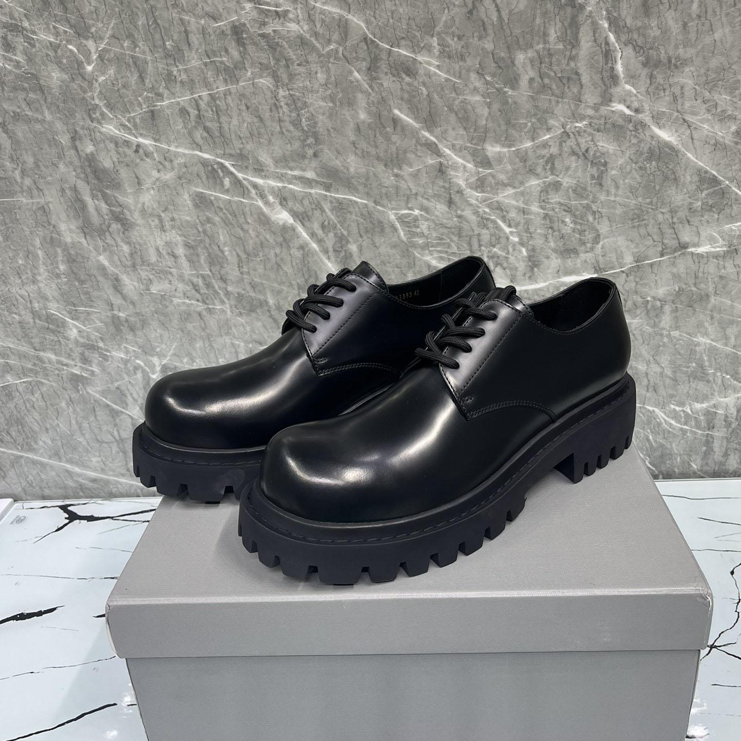 Balenciaga Hummer Derbie In Black Matte Calfskin - EUR FASHION