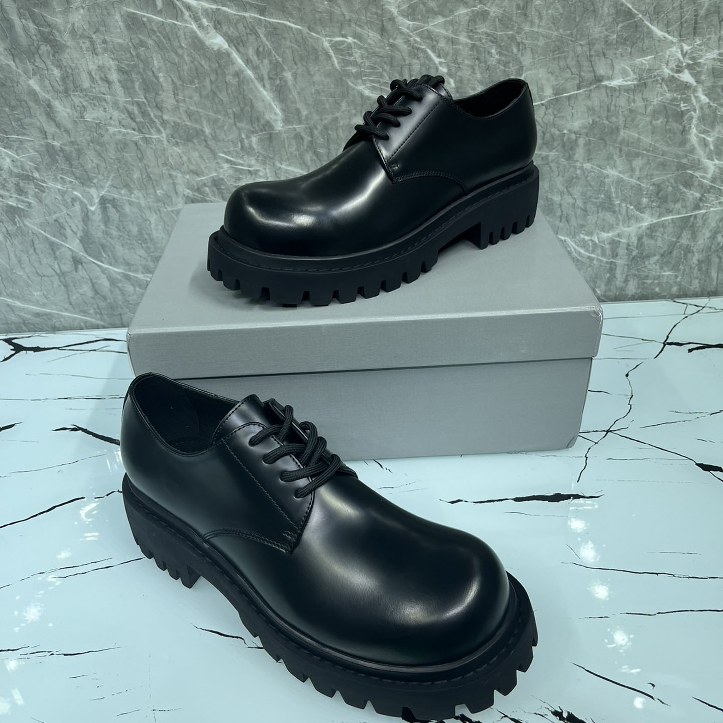 Balenciaga Hummer Derbie In Black Matte Calfskin - EUR FASHION