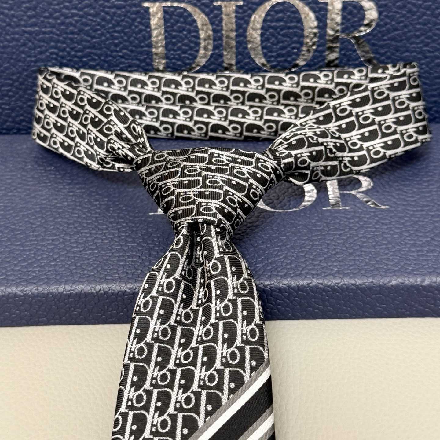 Dior Striped Dior Oblique Tie - EUR FASHION