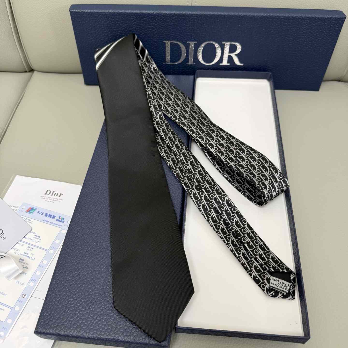 Dior Striped Dior Oblique Tie - EUR FASHION