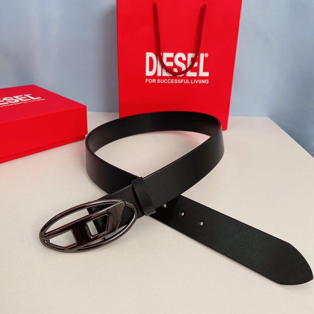 Diesel Black B-1dr Belt   4cm - EUR FASHION