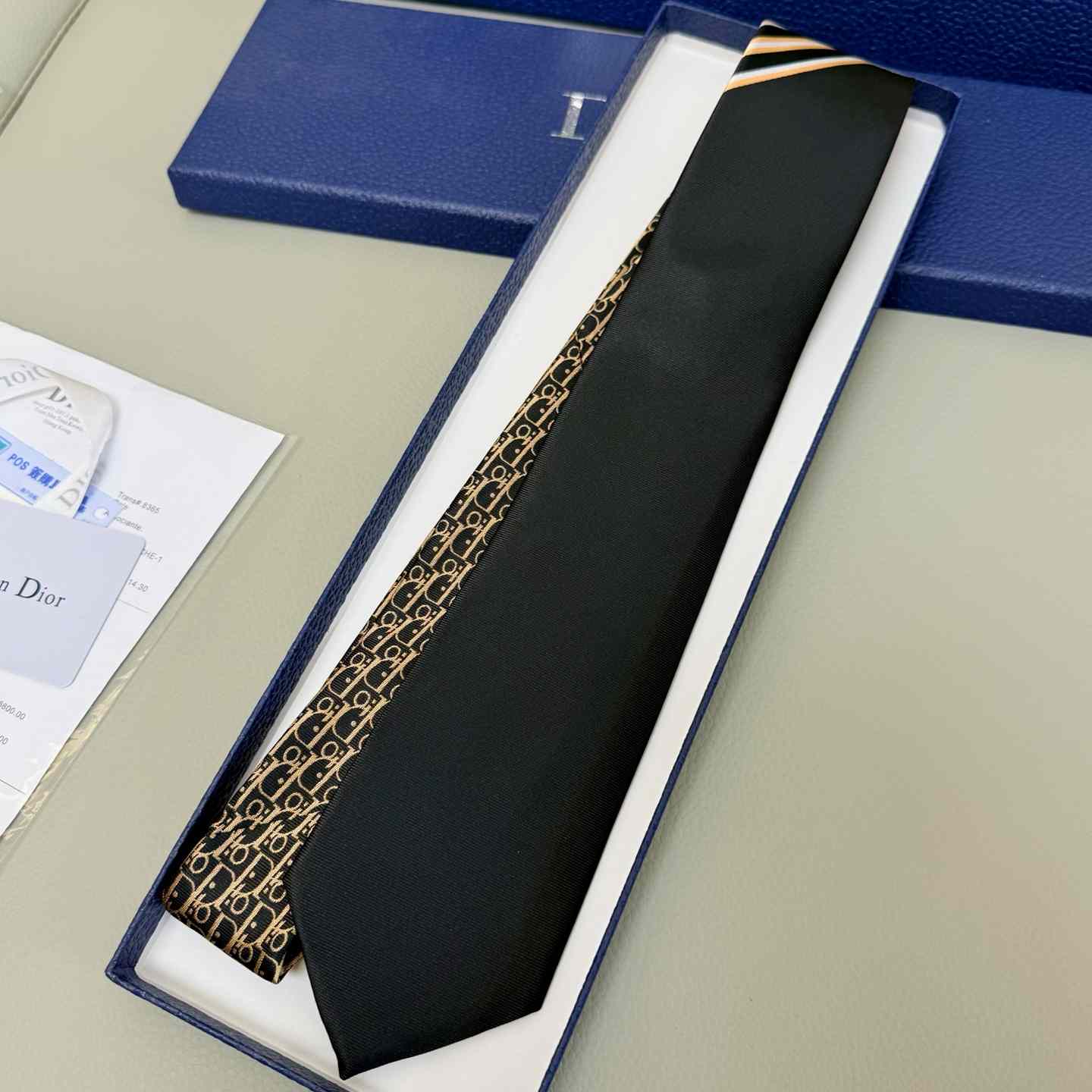 Dior Striped Dior Oblique Tie - EUR FASHION