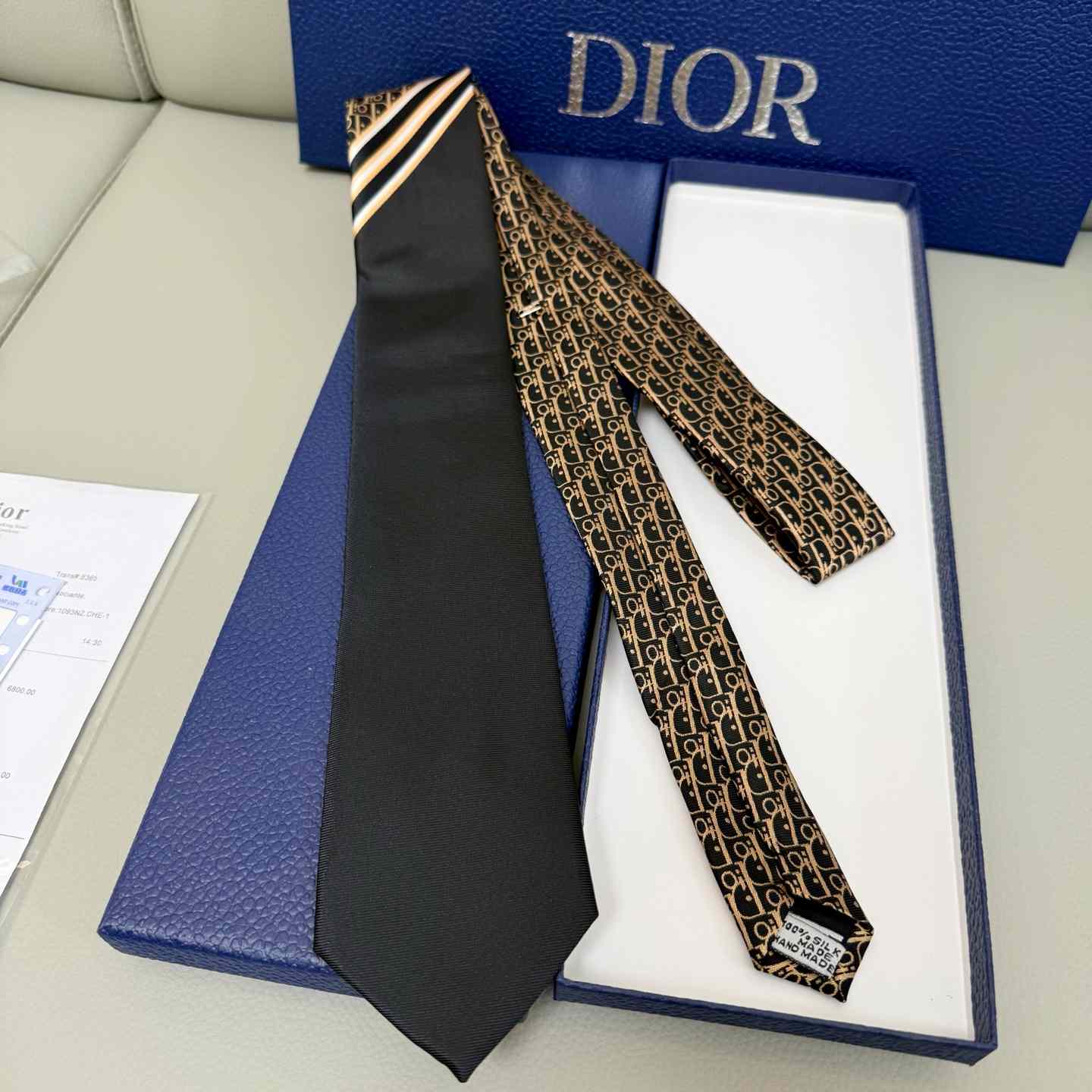 Dior Striped Dior Oblique Tie - EUR FASHION