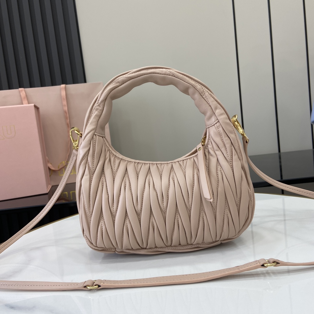 Miu Miu Wander Matelassé Nappa Leather Hobo Bag - EUR FASHION