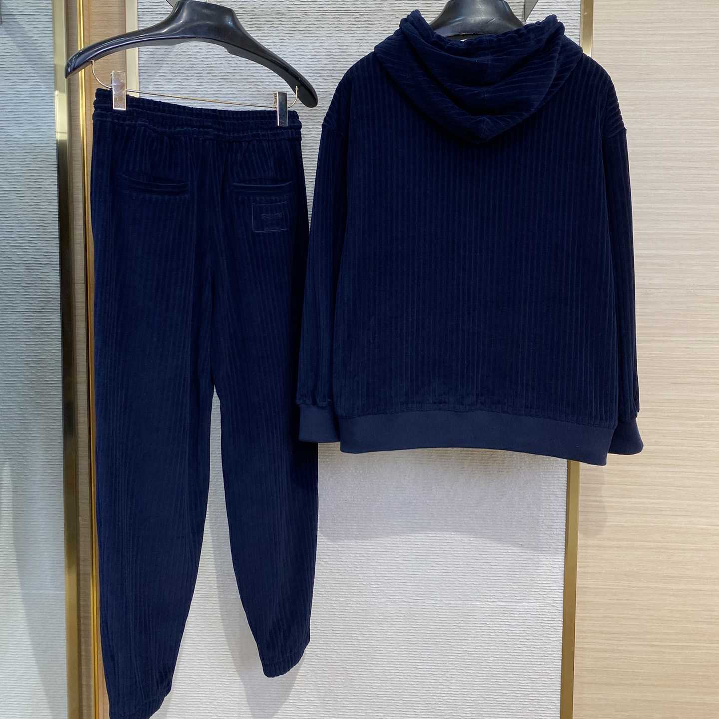 Fendi Blue Velvet Sweatshirt And Corduroy Trousers - EUR FASHION