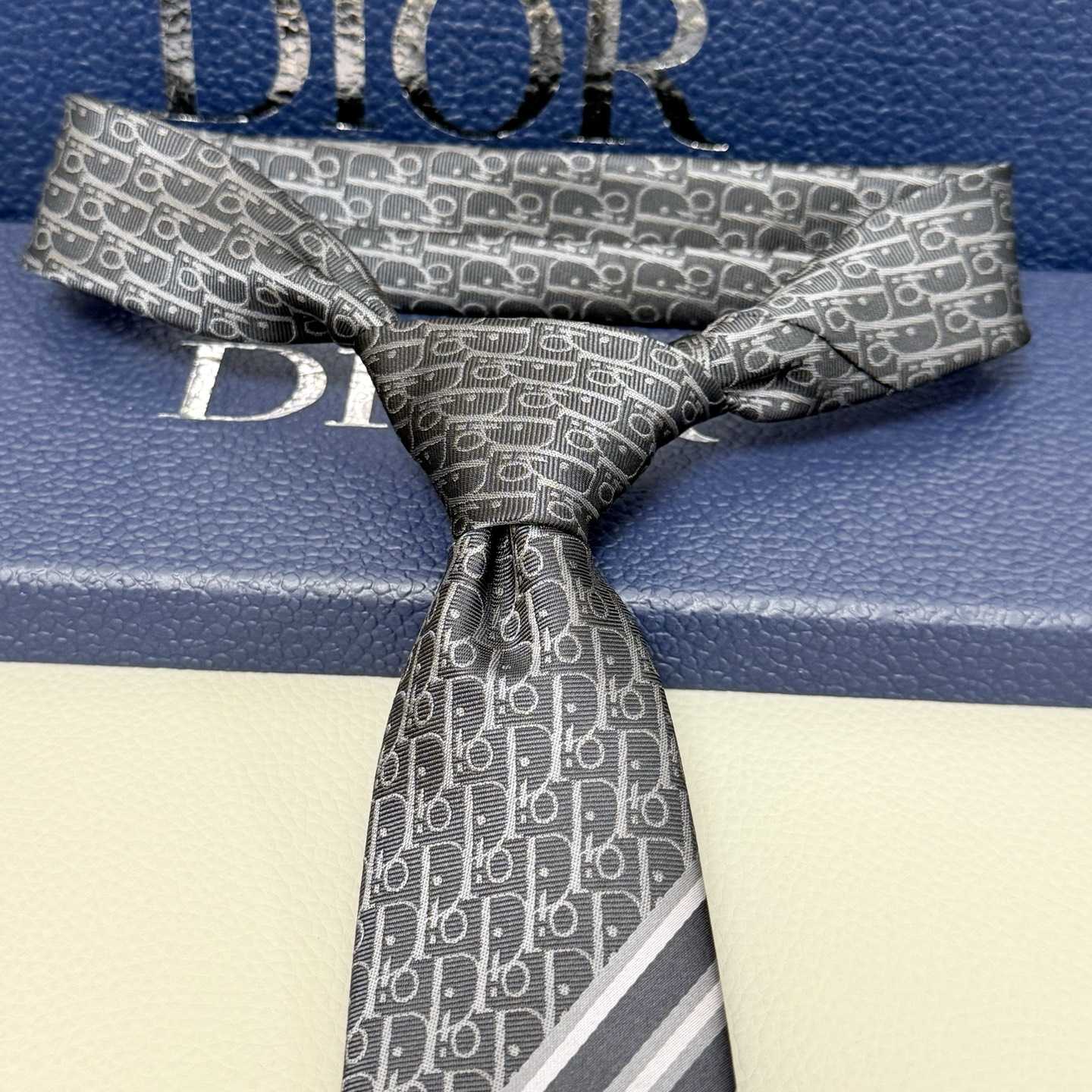 Dior Striped Dior Oblique Tie - EUR FASHION