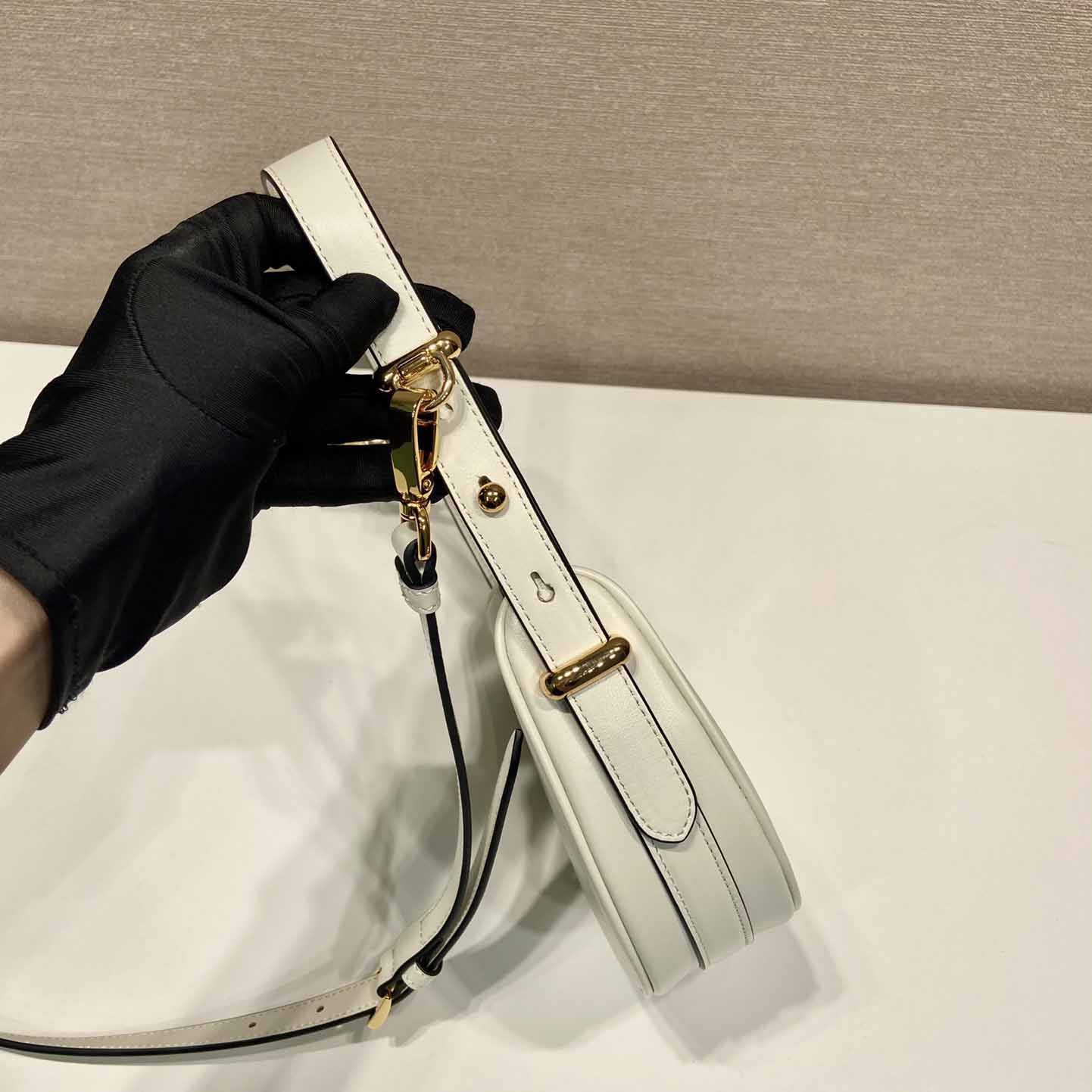 Prada Arqué Small Leather Shoulder Bag - EUR FASHION