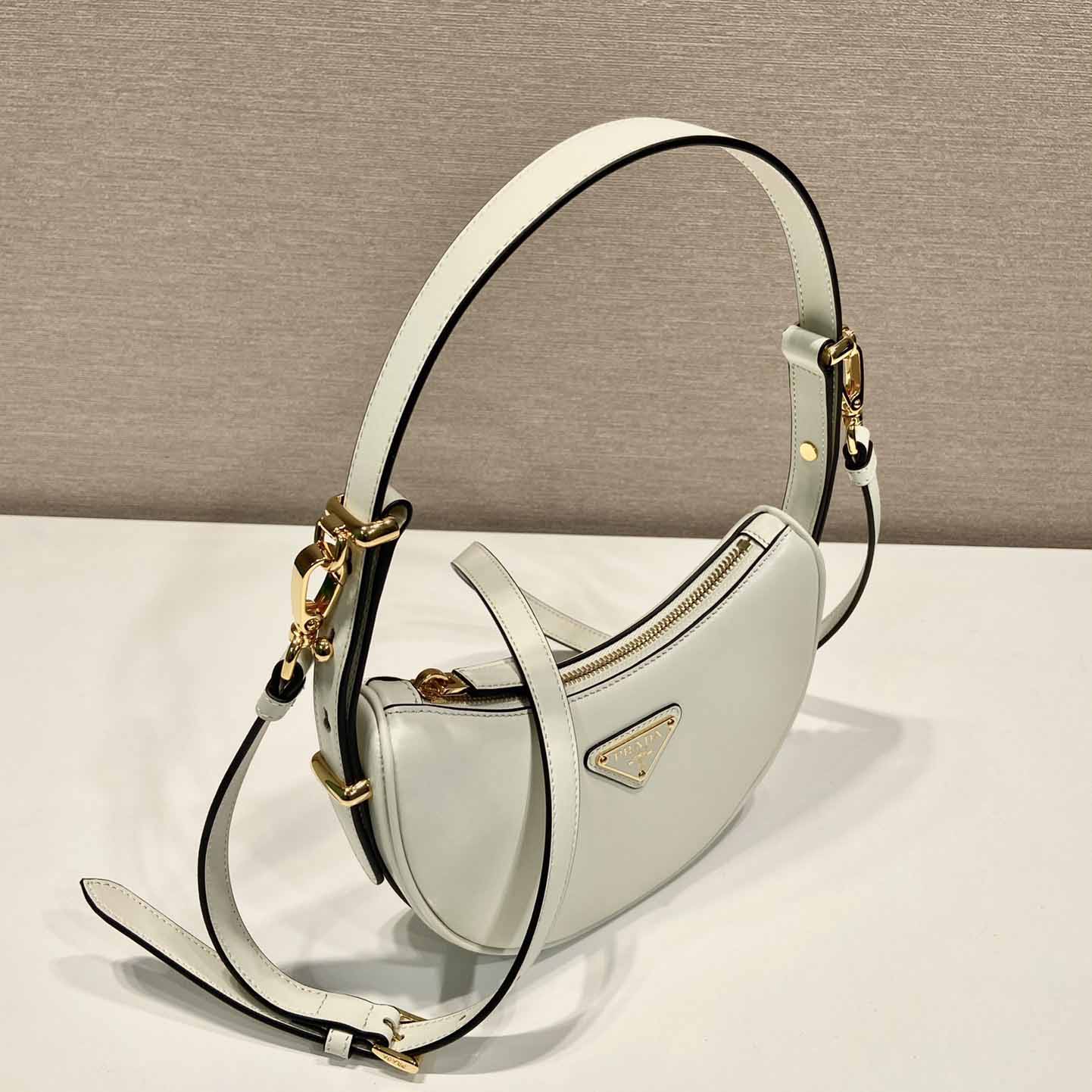 Prada Arqué Small Leather Shoulder Bag - EUR FASHION