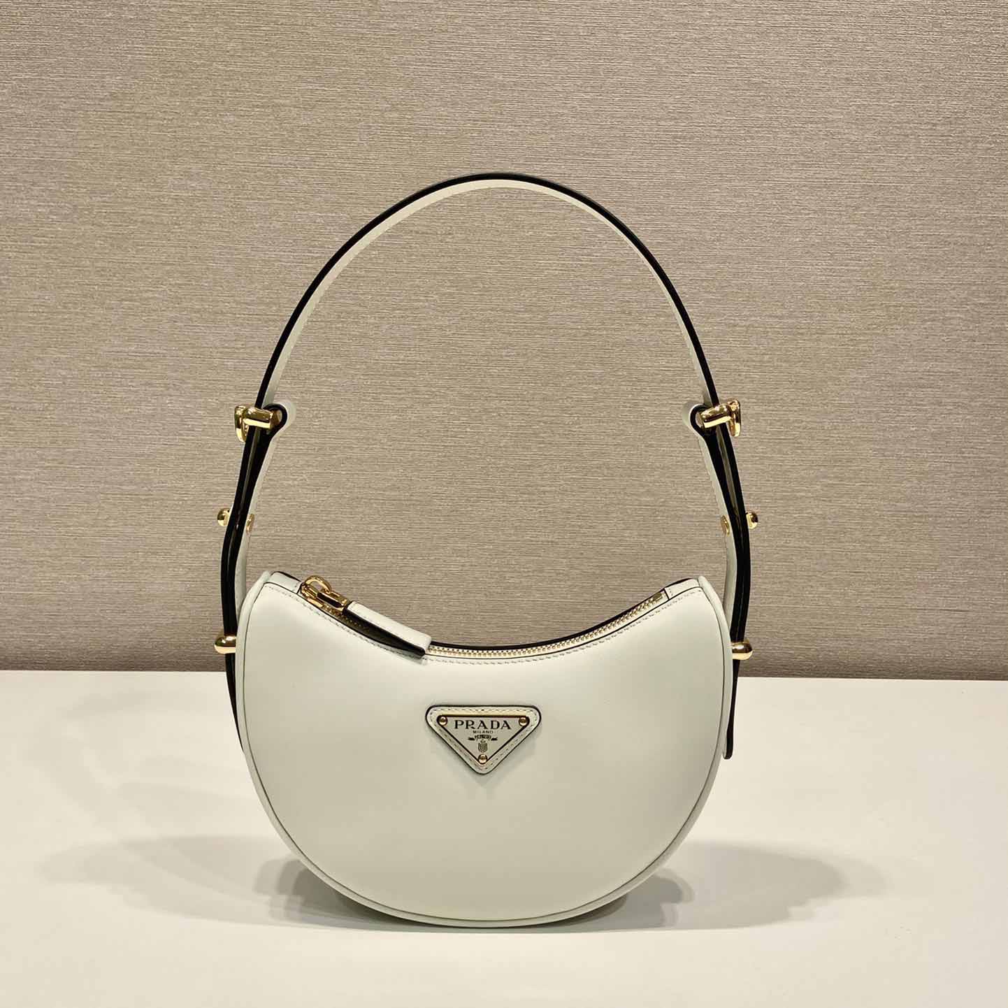 Prada Arqué Small Leather Shoulder Bag - EUR FASHION