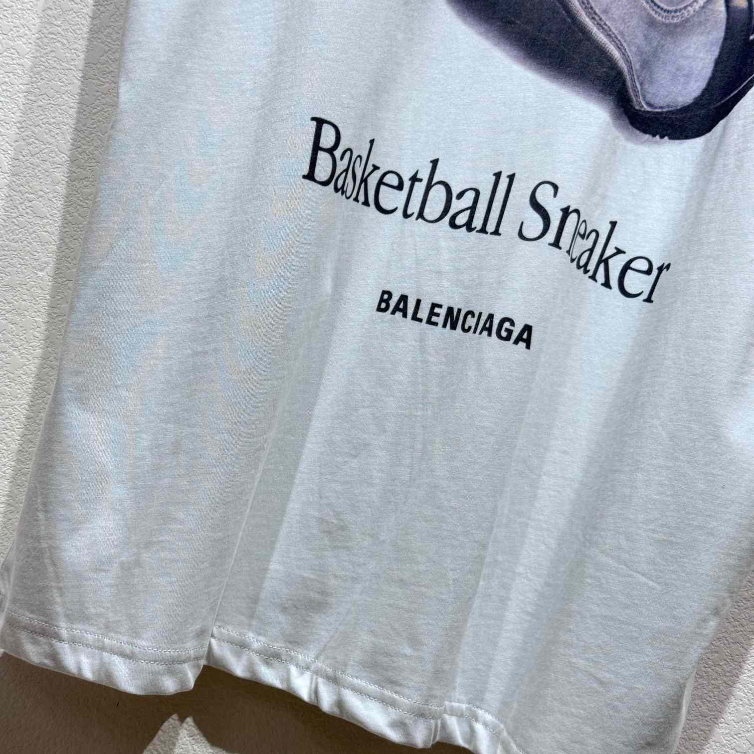 Balenciaga Basketball Sneaker T-Shirt Oversized In Dirty White Dry Jersey - EUR FASHION