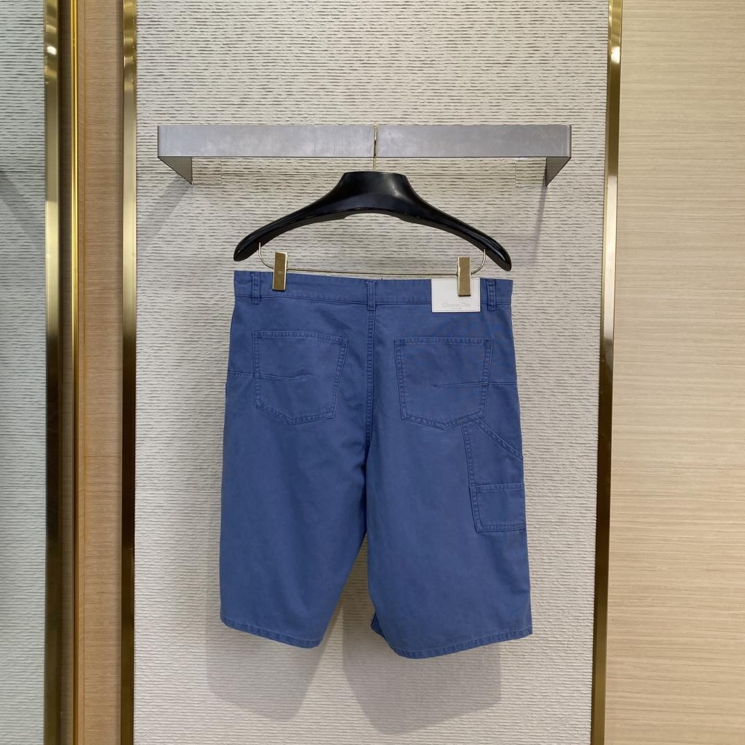 Christian Dior Couture Carpenter Shorts Blue Cotton Denim  - EUR FASHION