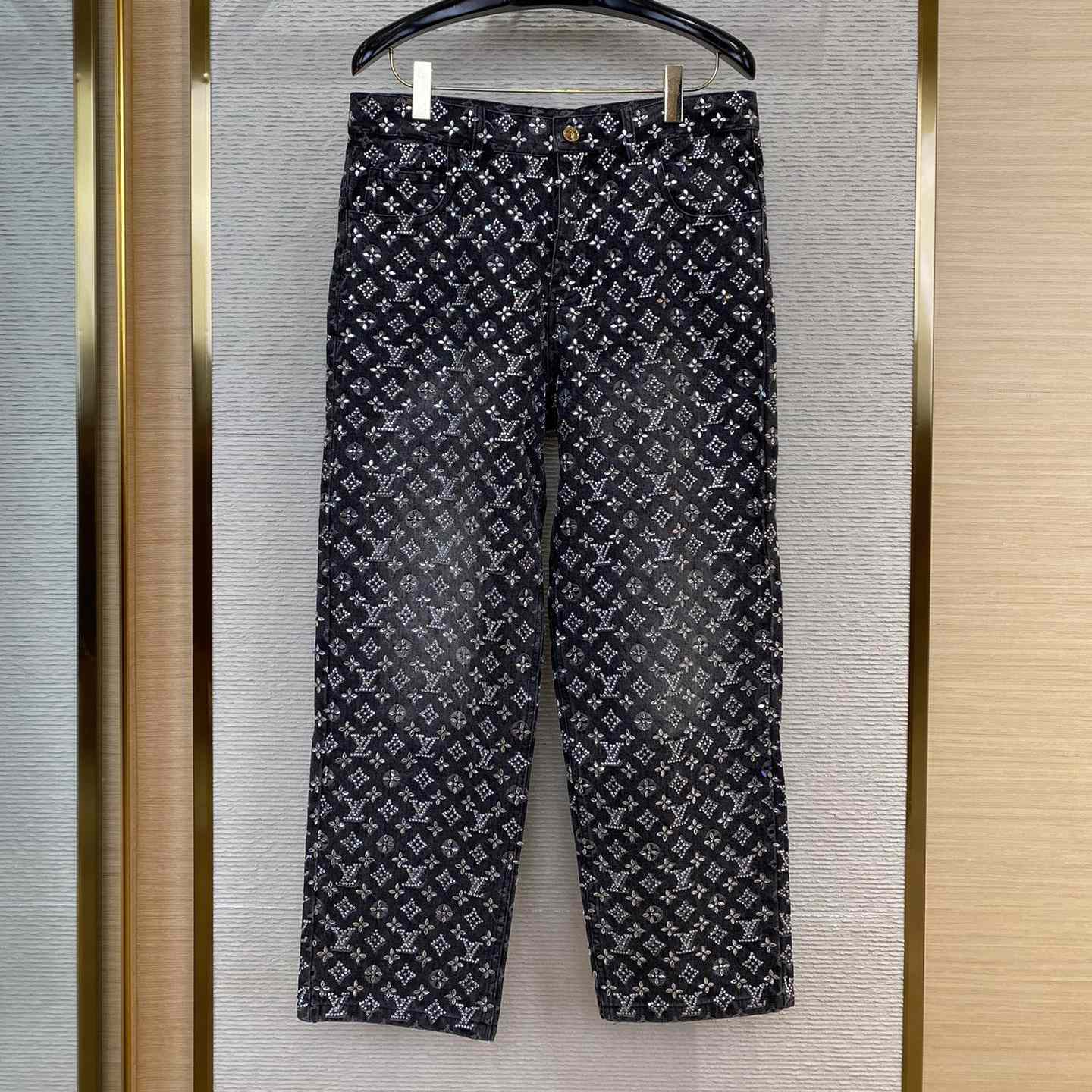 Louis Vuitton Embroidered Monogram Baggy Denim Pants   1ABY8N - EUR FASHION