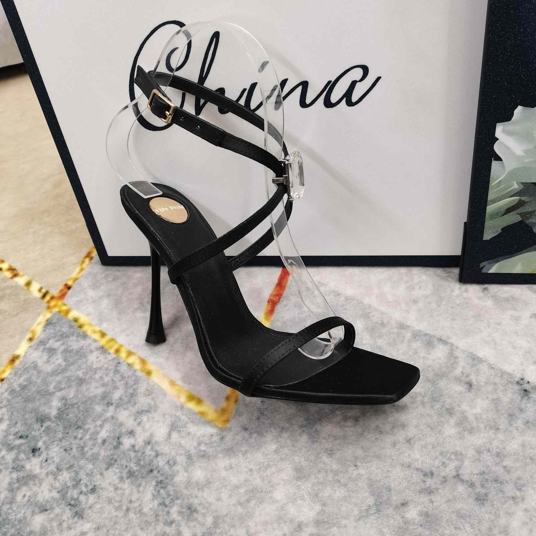 Saint Laurent Harlow Sandals In Satin Crepe And Crystals - EUR FASHION