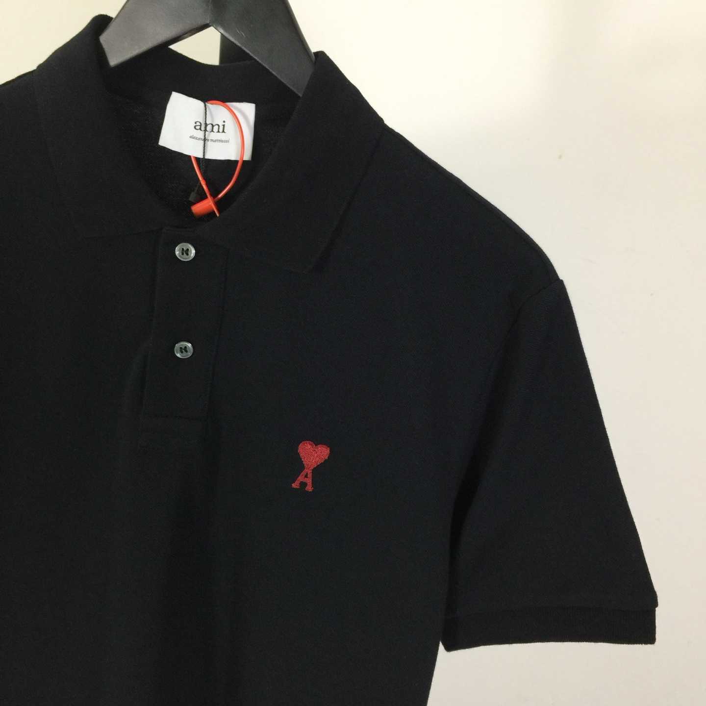 Ami Paris Ami De Coeur Embroidered Polo Shirt - EUR FASHION