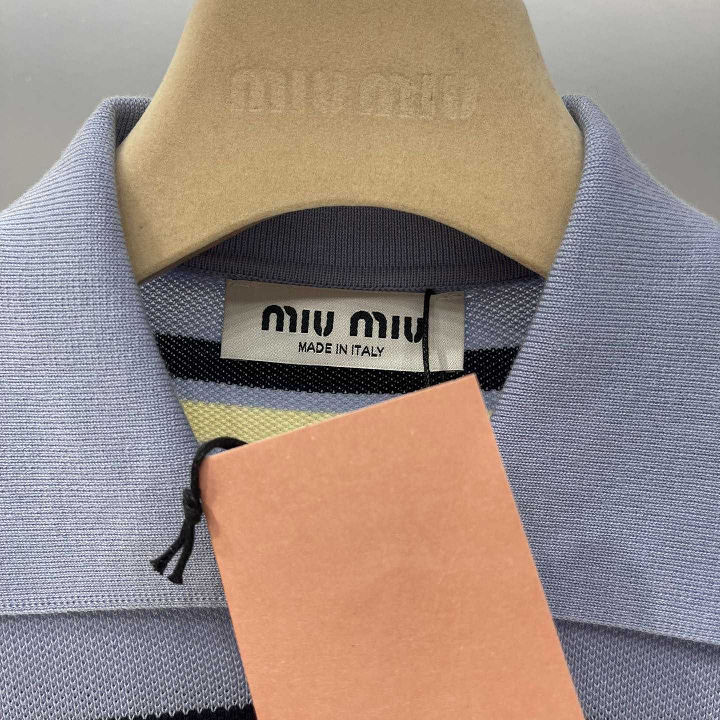 Miu Miu Striped Knitted Cotton Polo Shirt - EUR FASHION