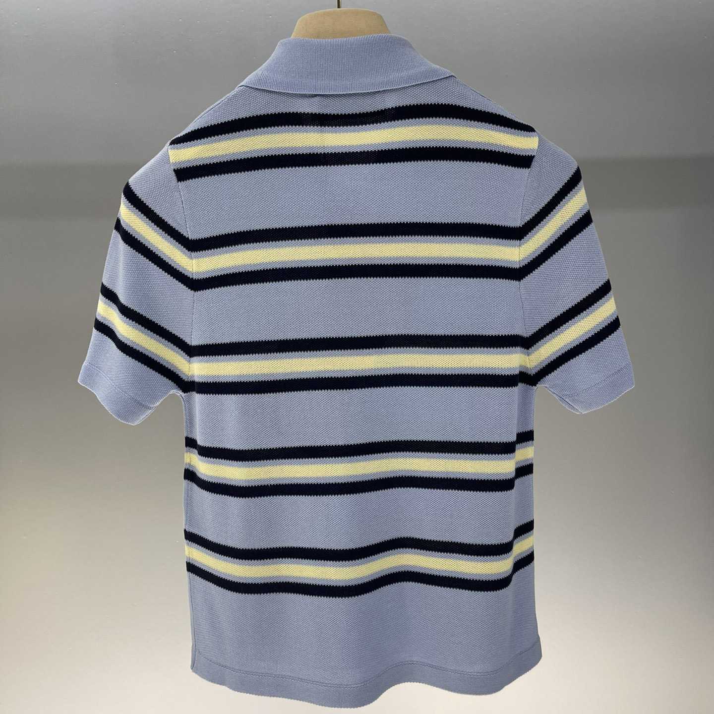 Miu Miu Striped Knitted Cotton Polo Shirt - EUR FASHION