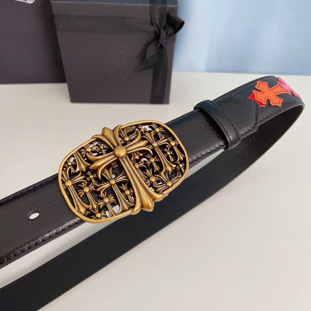 Chrome Hearts Leather Belt   - EUR FASHION