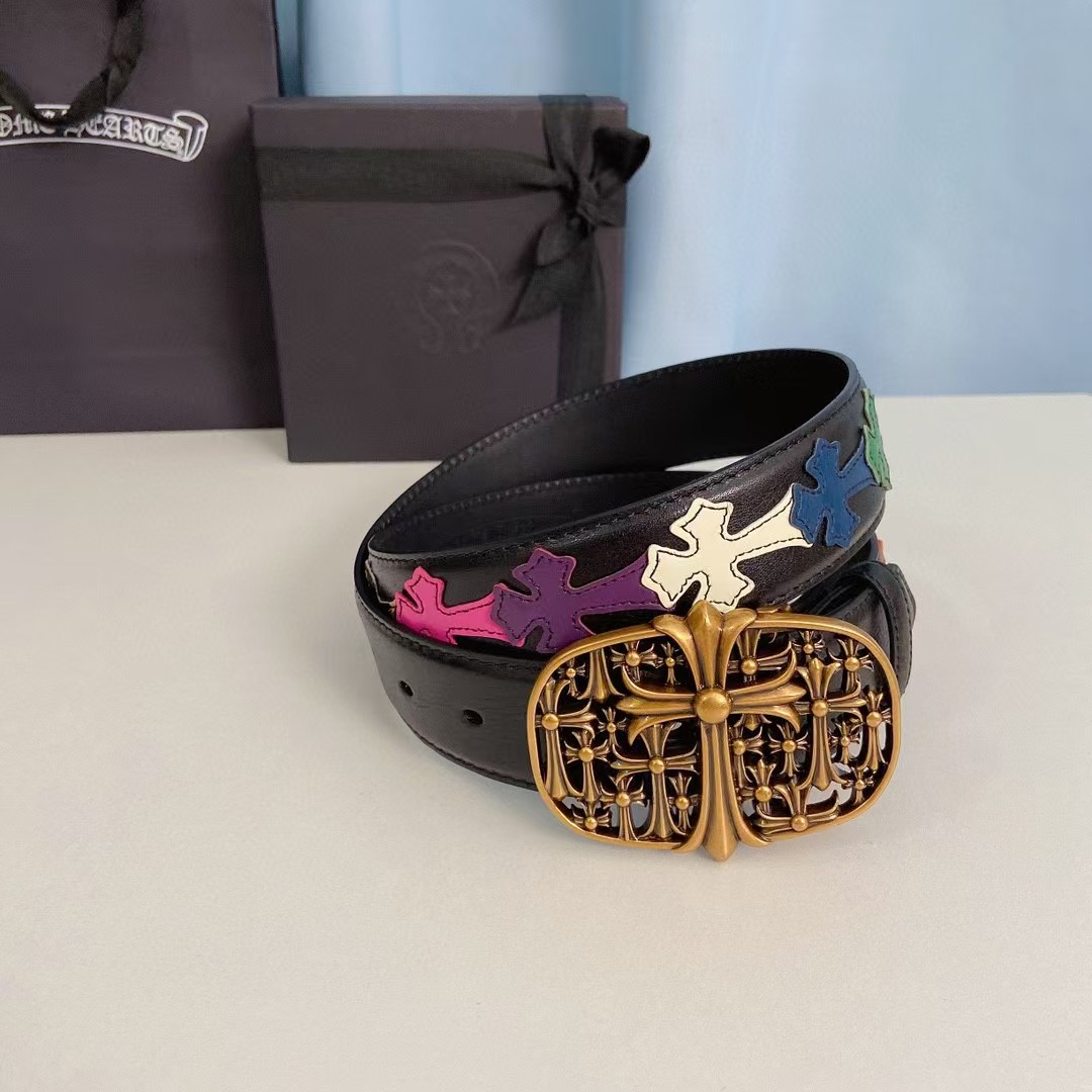 Chrome Hearts Leather Belt   - EUR FASHION