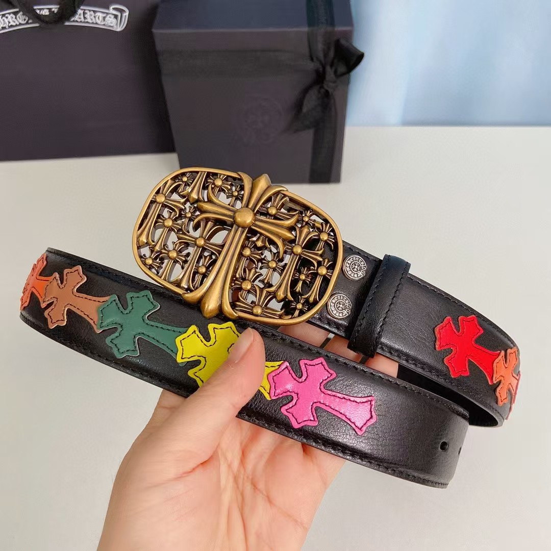 Chrome Hearts Leather Belt   - EUR FASHION