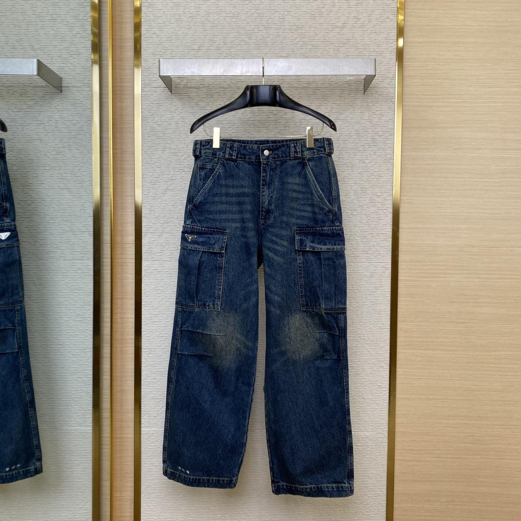 Prada Denim Cargo Jeans - EUR FASHION