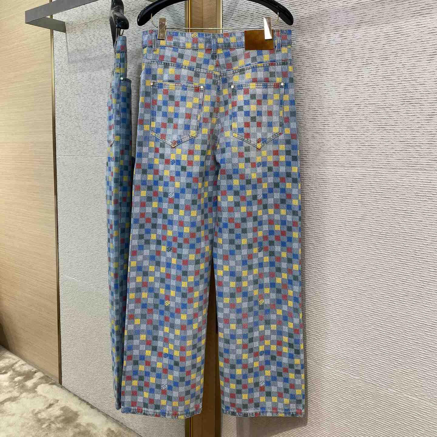 Louis Vuitton Damier Denim Wide-Leg Pants   1AHBMK - EUR FASHION