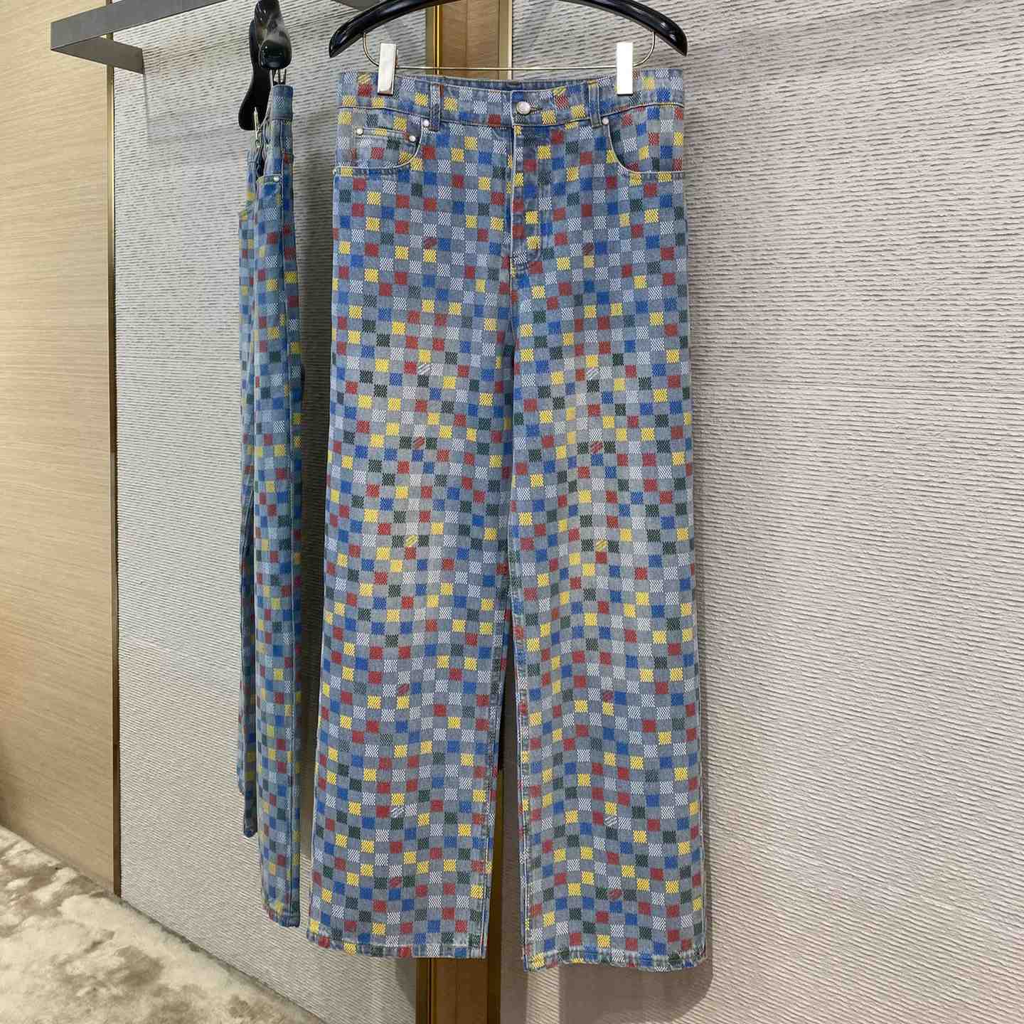 Louis Vuitton Damier Denim Wide-Leg Pants   1AHBMK - EUR FASHION