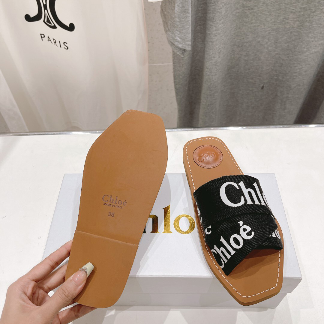 Chloe Woody Cloth Mules - EUR FASHION