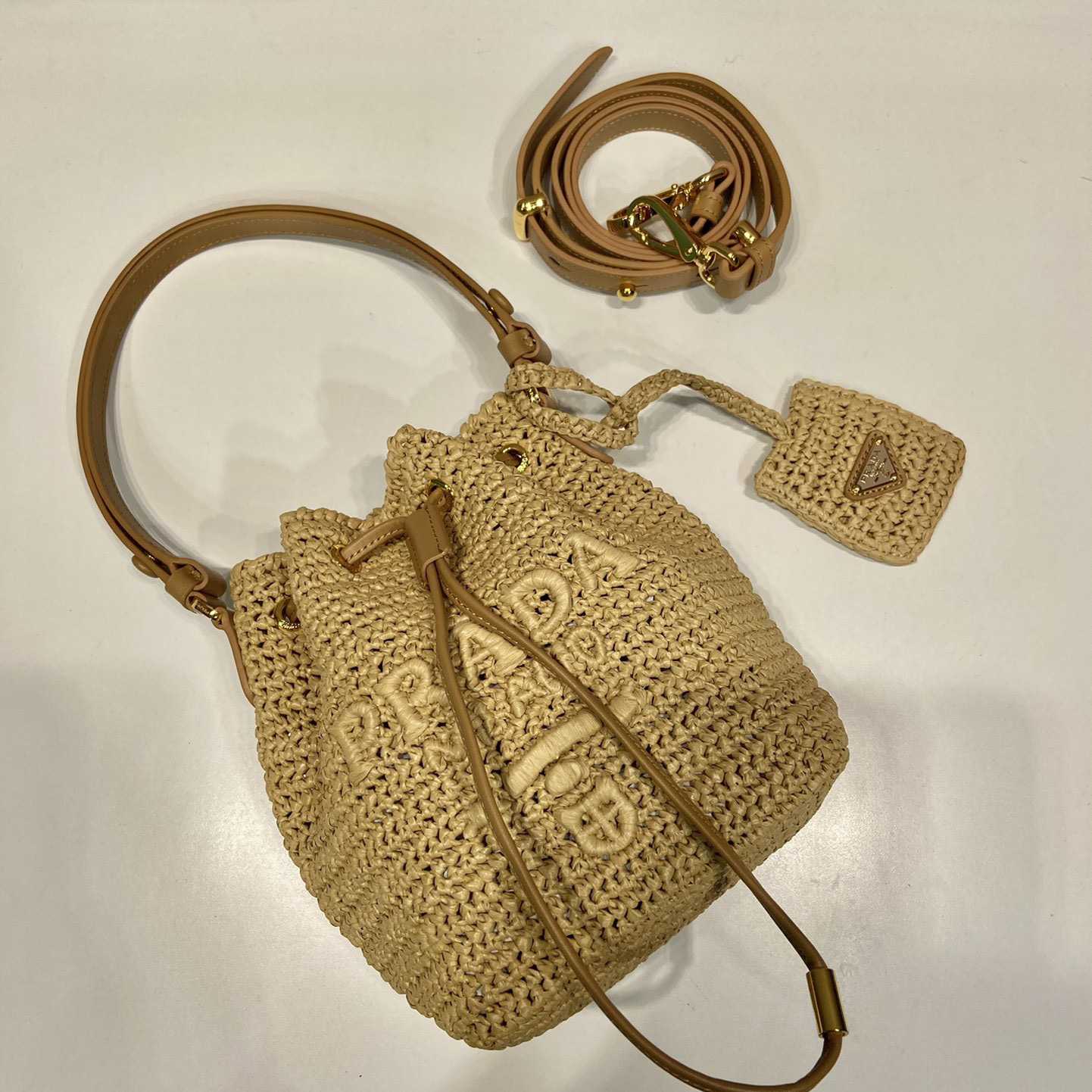Prada Crochet And Leather Mini-bucket Bag - EUR FASHION