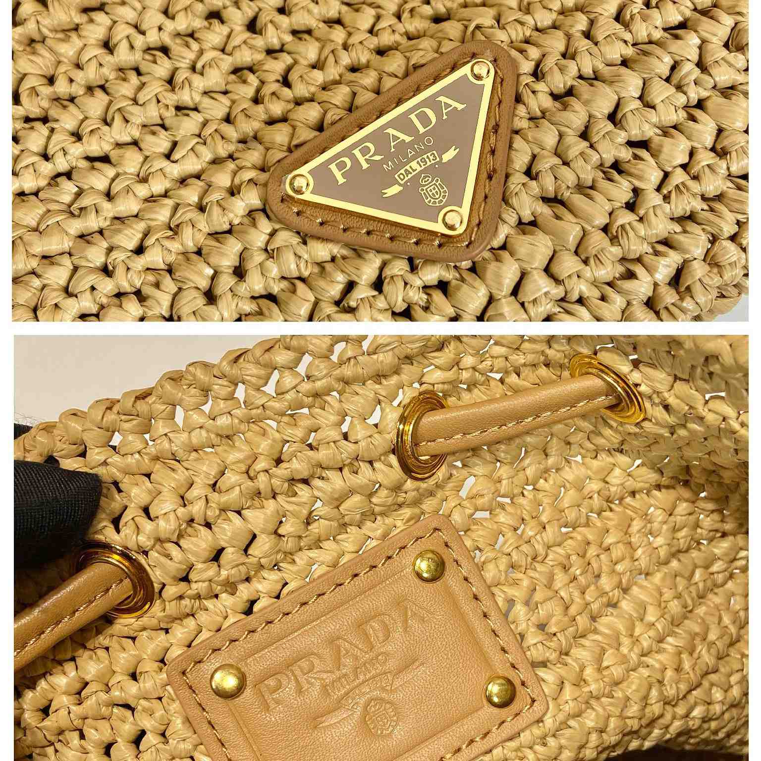 Prada Crochet And Leather Mini-bucket Bag - EUR FASHION