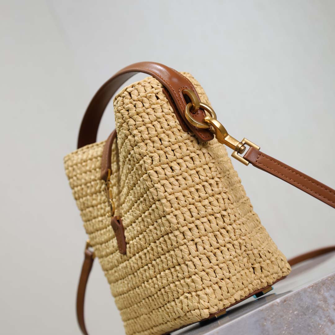 Saint Laurent Le 37 Mini In Raffia - EUR FASHION